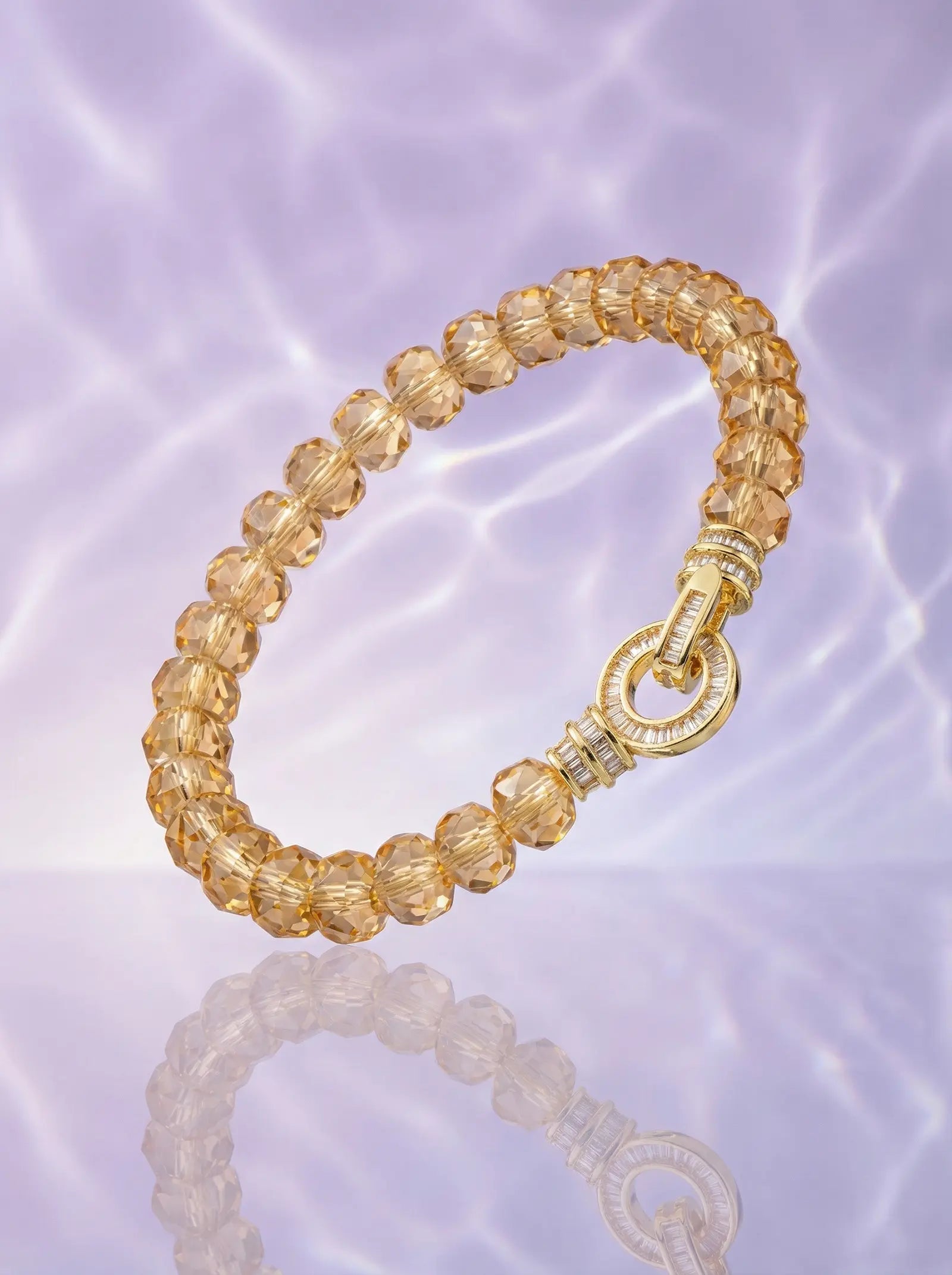 Brazilian Citrine Bracelet with Gold Clasp