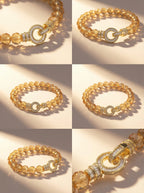 Brazilian Citrine Bracelet with Gold Clasp