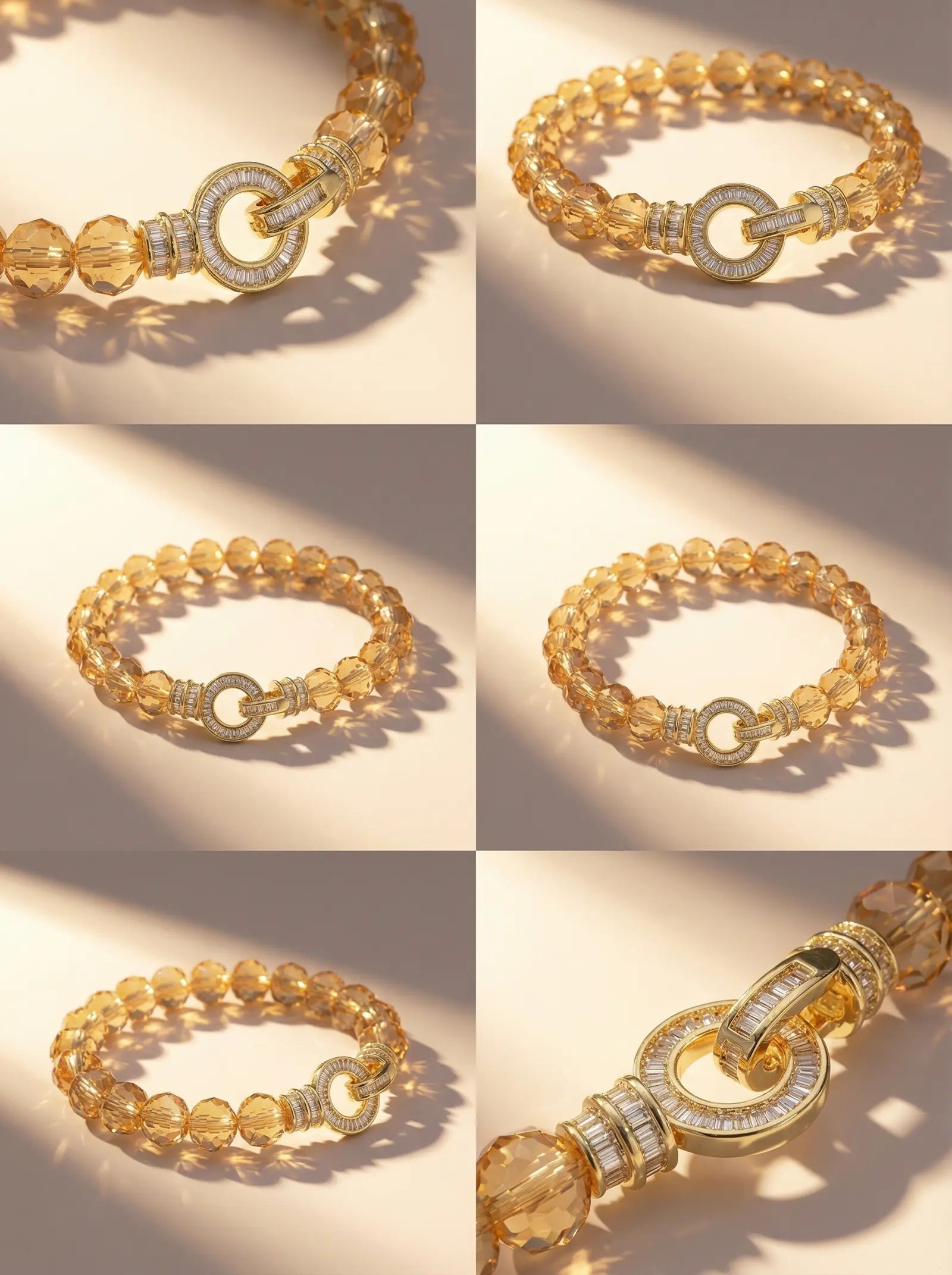 Brazilian Citrine Bracelet with Gold Clasp