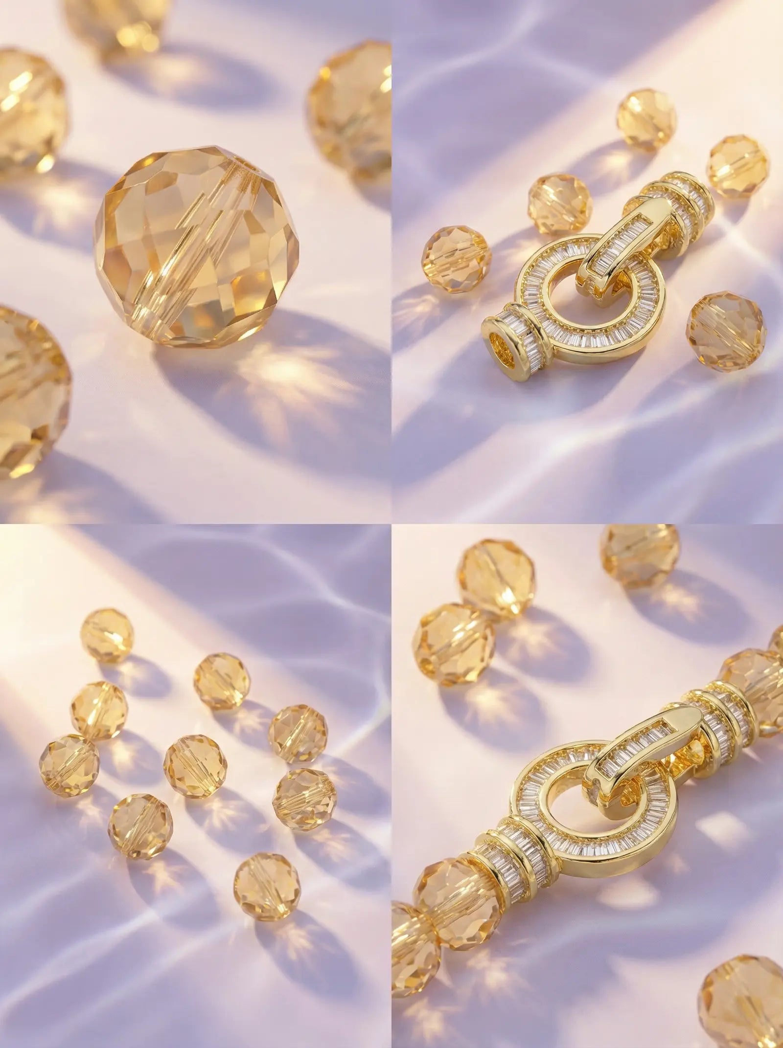 Brazilian Citrine Bracelet with Gold Clasp