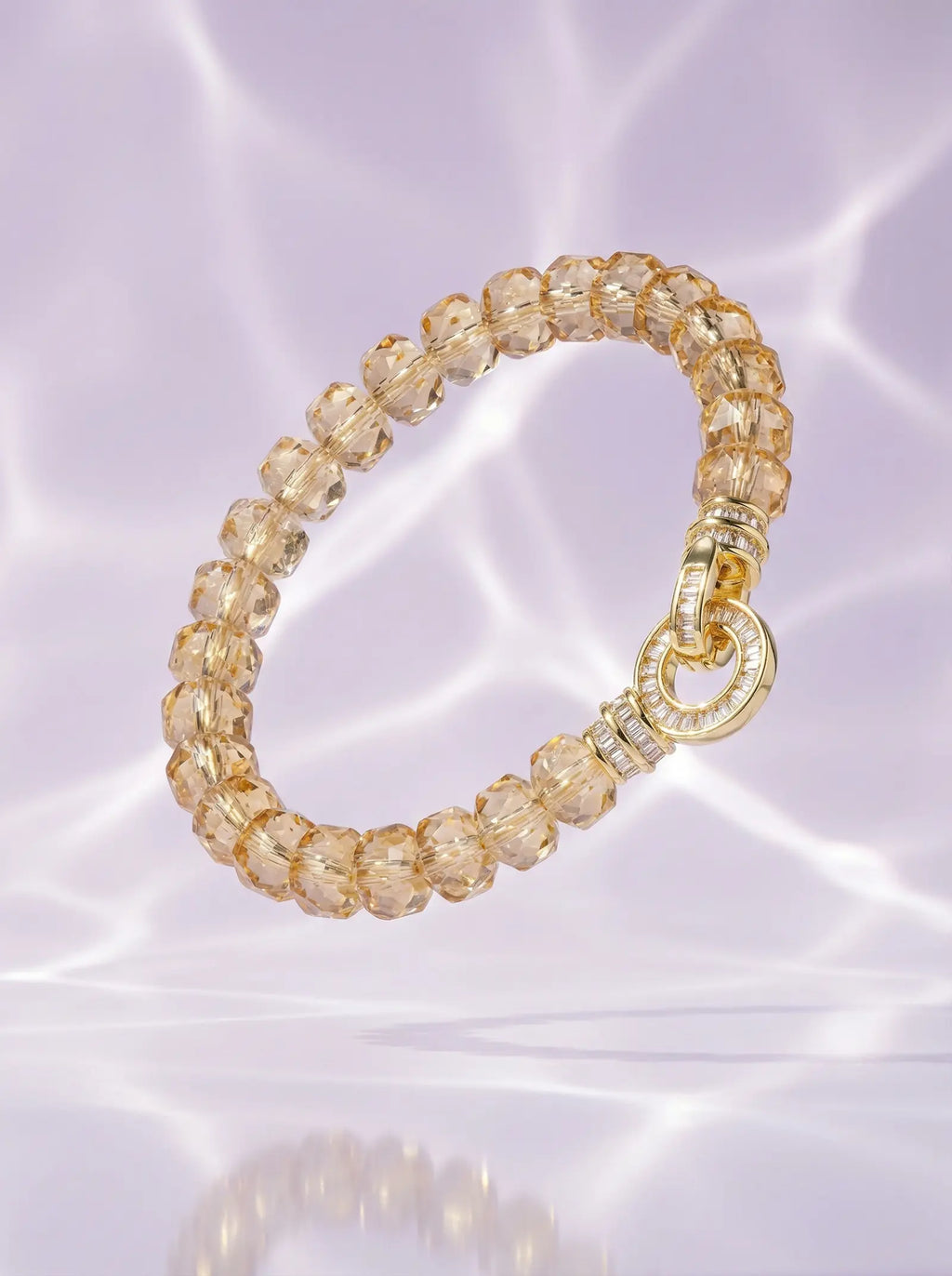 Brazilian Citrine Bracelet with Gold Clasp