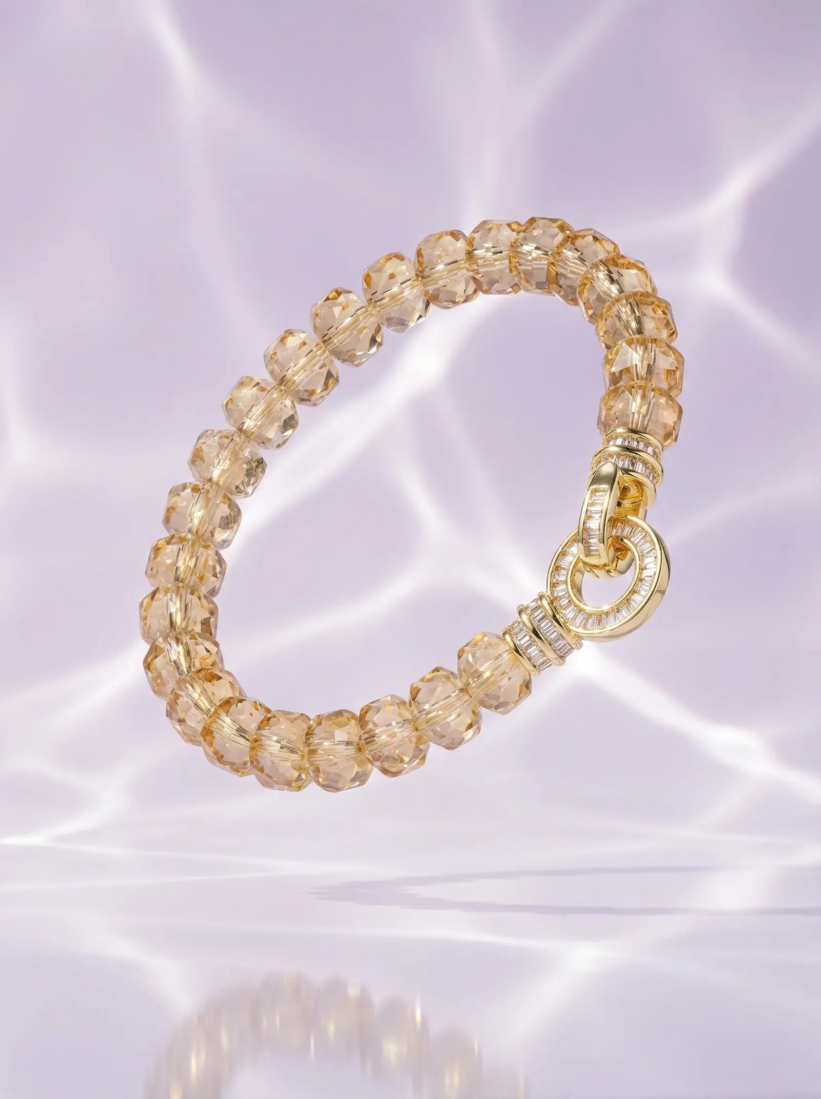 Brazilian Citrine Bracelet with Gold Clasp