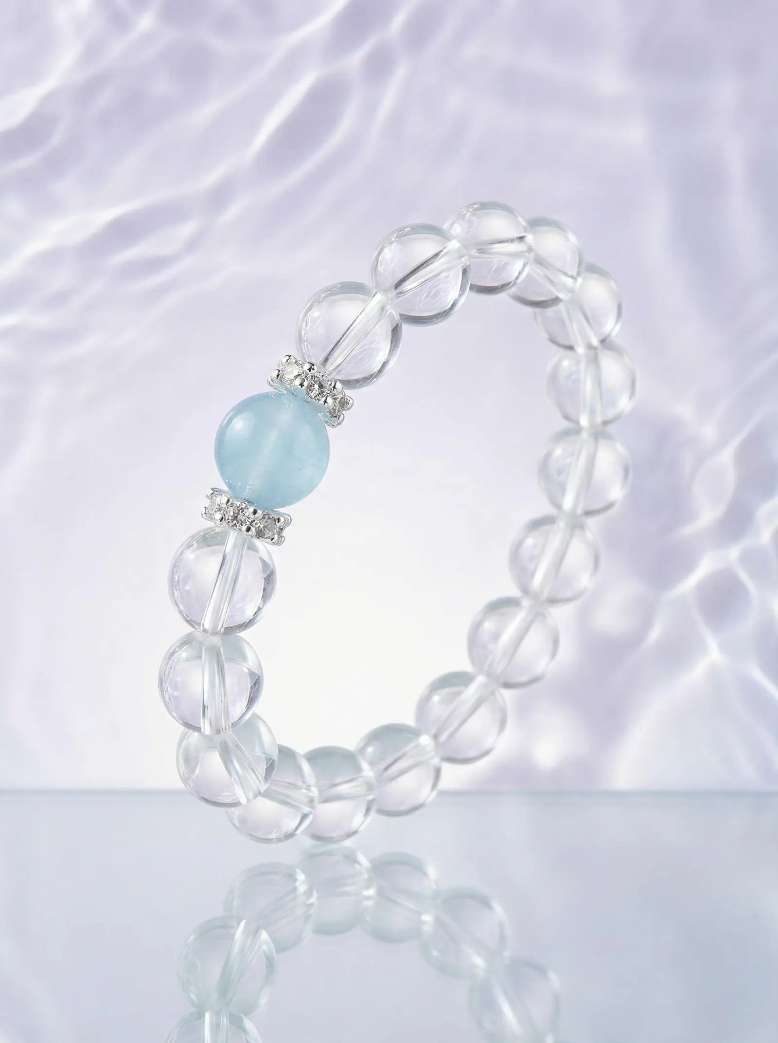 Clear Quartz & Aquamarine Bracelet
