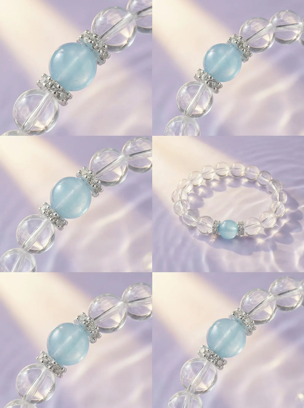 Clear Quartz & Aquamarine Bracelet