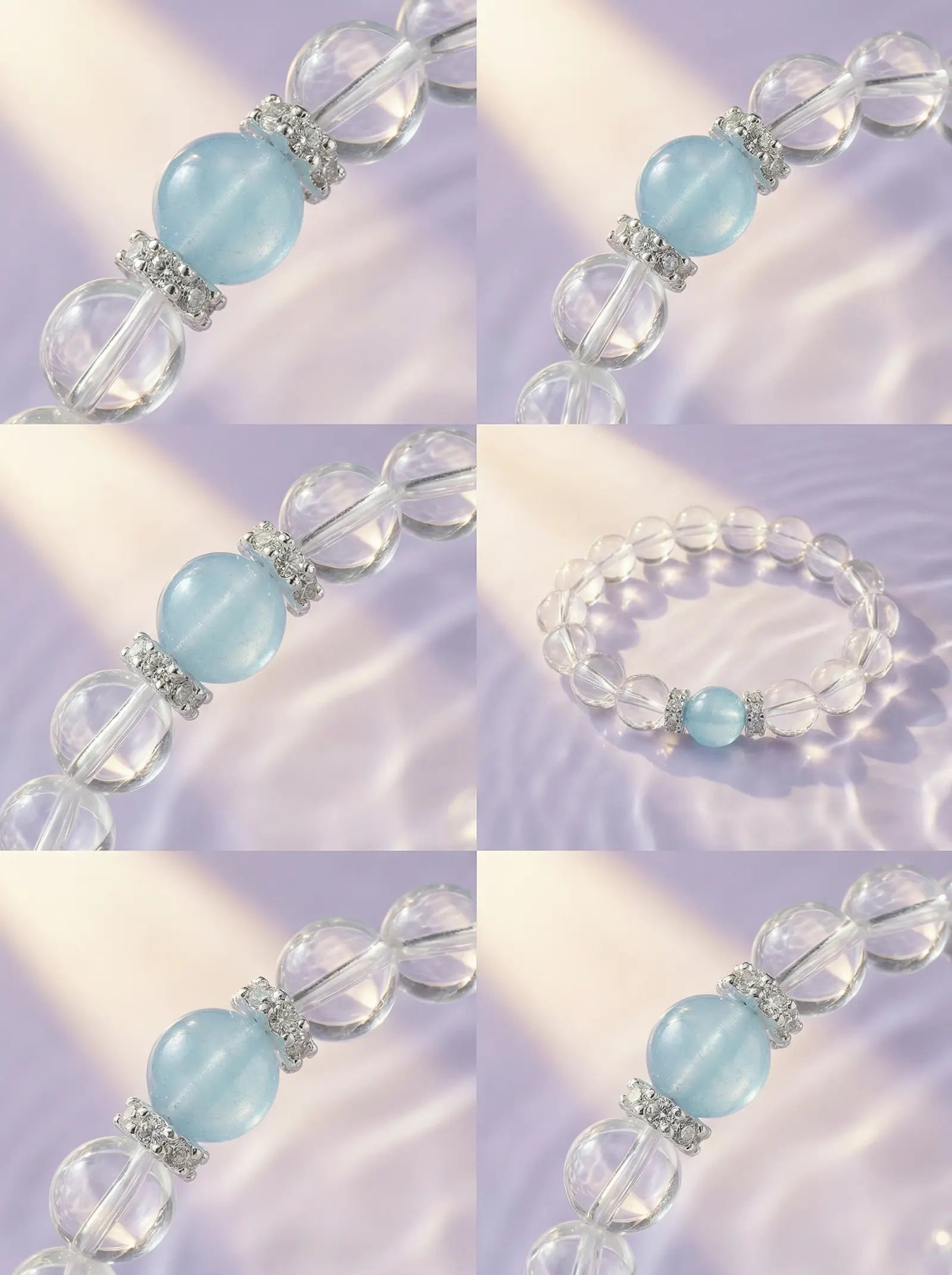 Clear Quartz & Aquamarine Bracelet