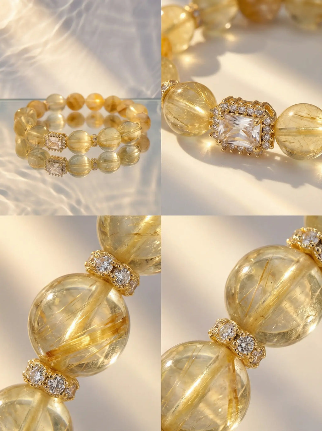 Yellow Pyramid Quartz Bracelet