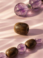 Hibiscus Amethyst & Scented Wood Bracelet