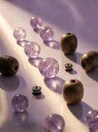 Hibiscus Amethyst & Scented Wood Bracelet