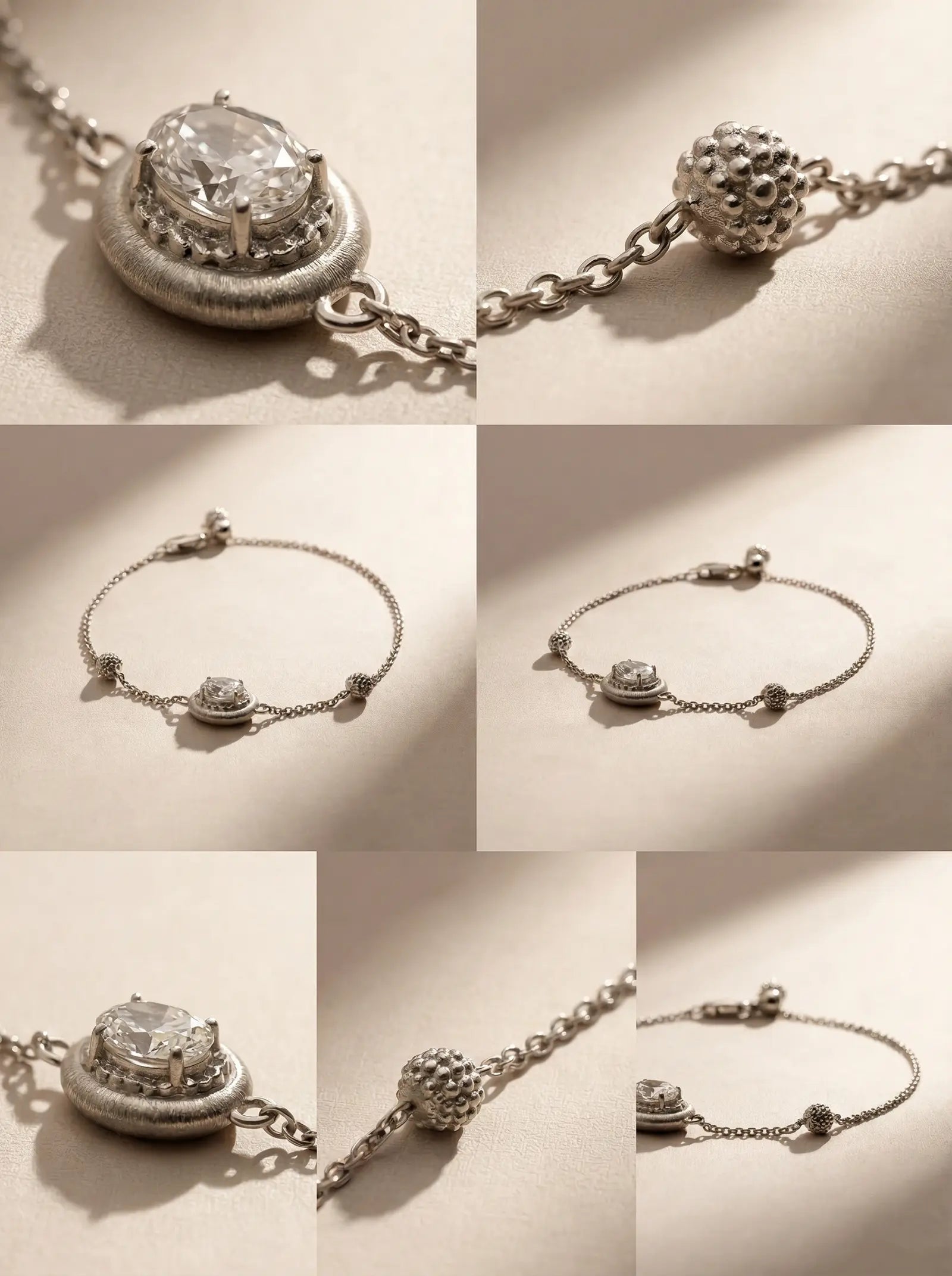 S925 Silver Brushed Pigeon Egg Bracelet (Adjustable)