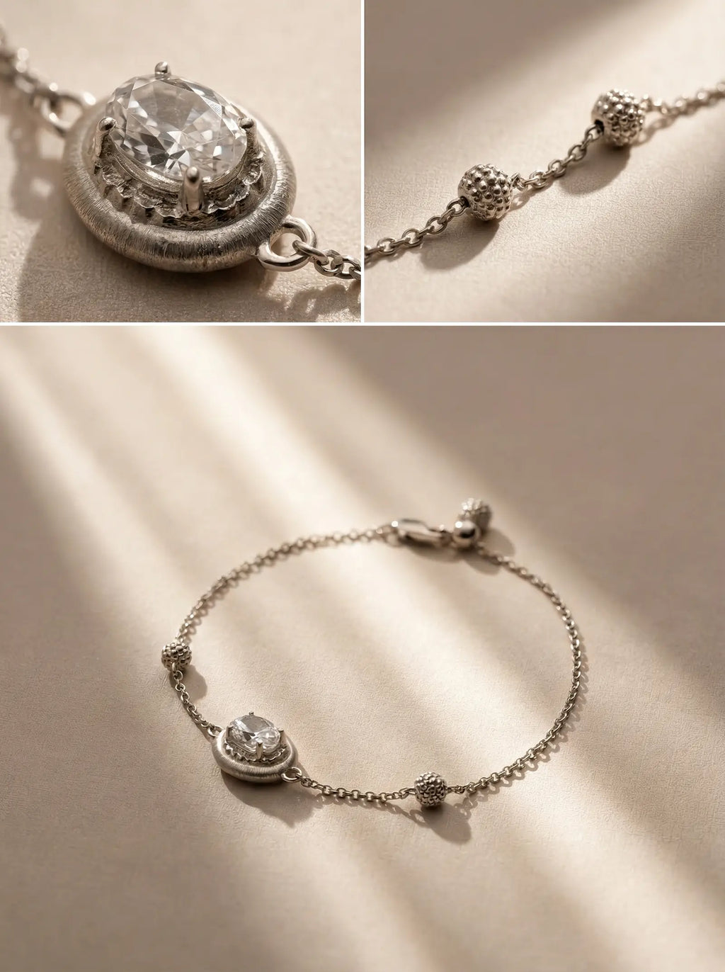 S925 Silver Brushed Pigeon Egg Bracelet (Adjustable)
