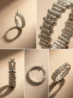 S925 Sterling Silver Textured Hoop Earrings