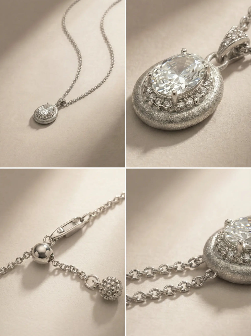 S925 Silver Brushed Pigeon Egg Necklace