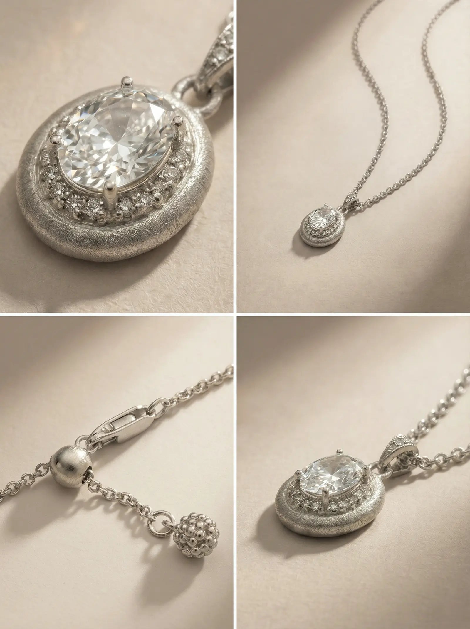 S925 Silver Brushed Pigeon Egg Necklace