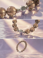 Smoky Quartz Beaded Bracelet with Silver