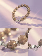 Smoky Quartz Beaded Bracelet with Silver