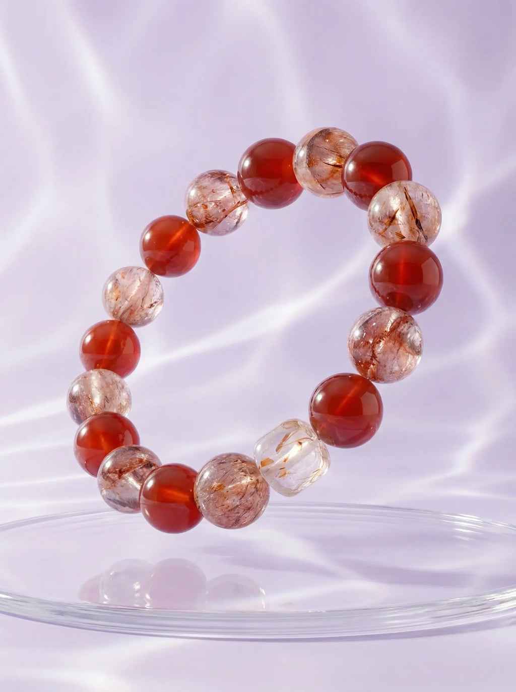 Red Phantom Quartz & Agate Bracelet