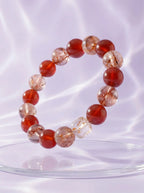 Red Phantom Quartz & Agate Bracelet