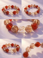Red Phantom Quartz & Agate Bracelet