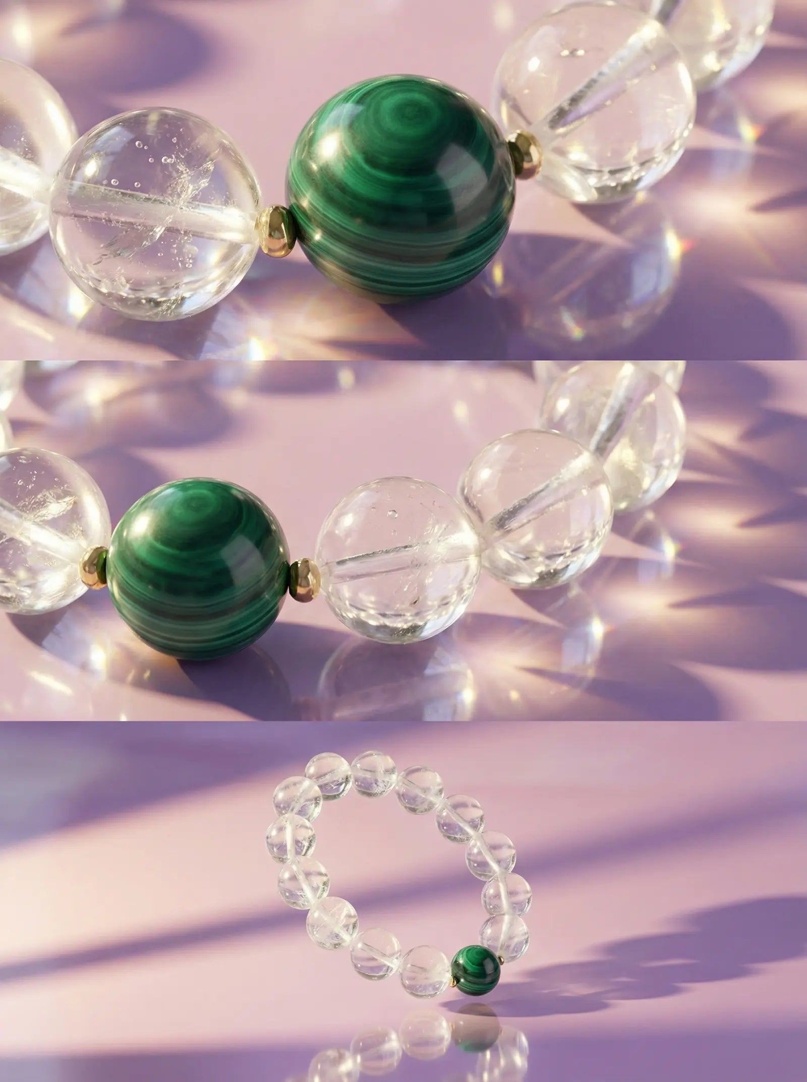 Snow Shadow & Emerald Green Bracelet