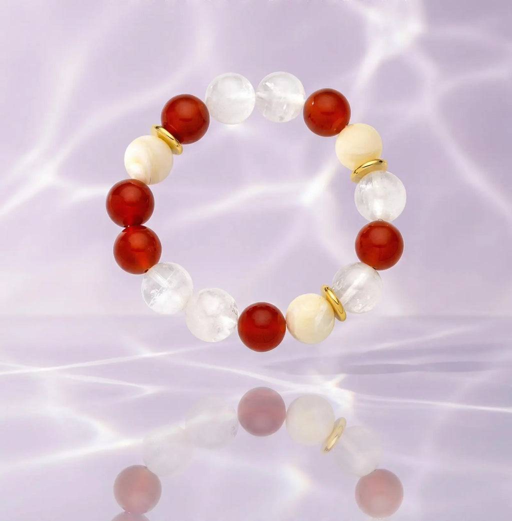 White Phantom & Red Agate Bracelet