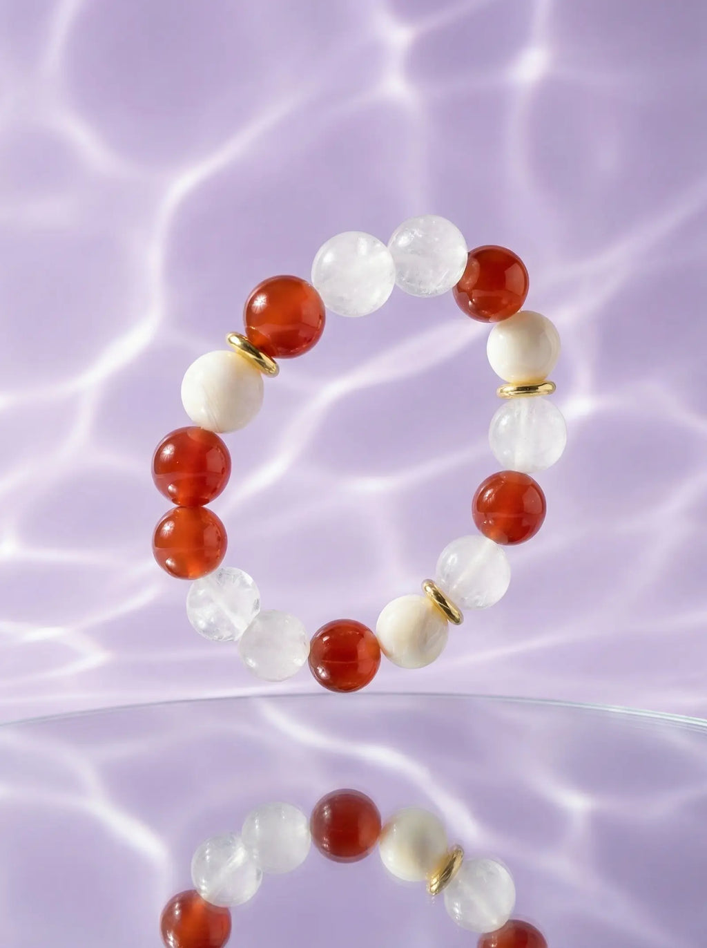 White Phantom & Red Agate Bracelet