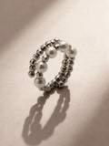 S925 Silver Stacked Pearl Ring (Adjustable)