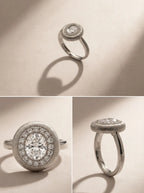 S925 Silver Brushed Oval Ring (Adjustable)