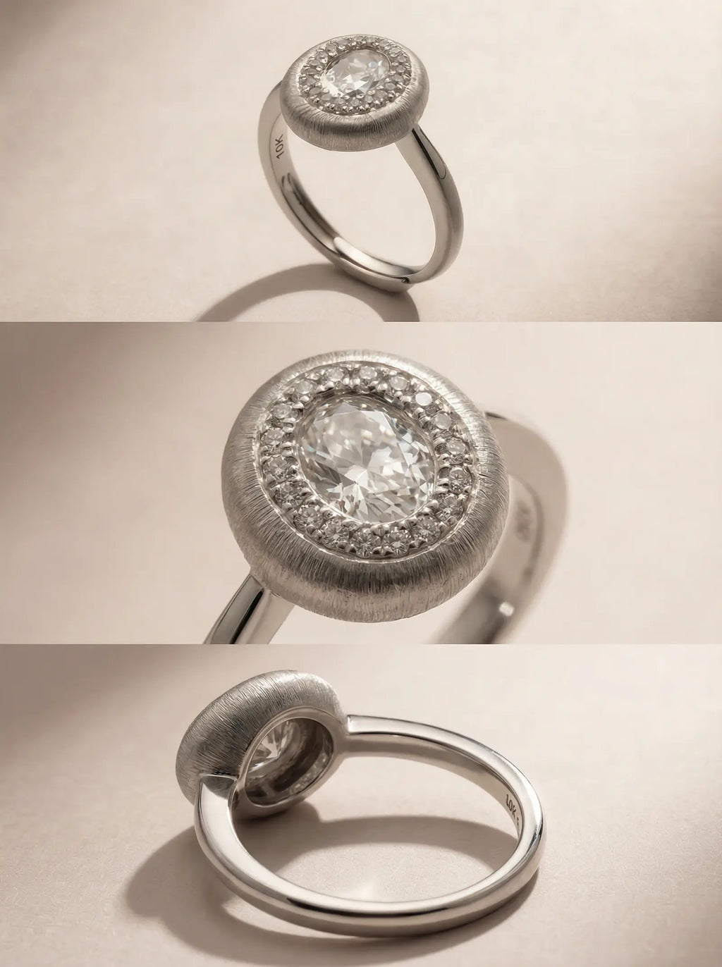 S925 Silver Brushed Oval Ring (Adjustable)