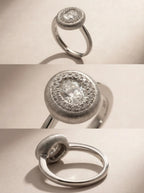 S925 Silver Brushed Oval Ring (Adjustable)