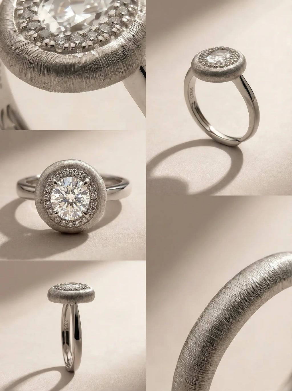 S925 Silver Brushed Oval Ring (Adjustable)