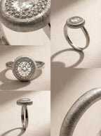 S925 Silver Brushed Oval Ring (Adjustable)