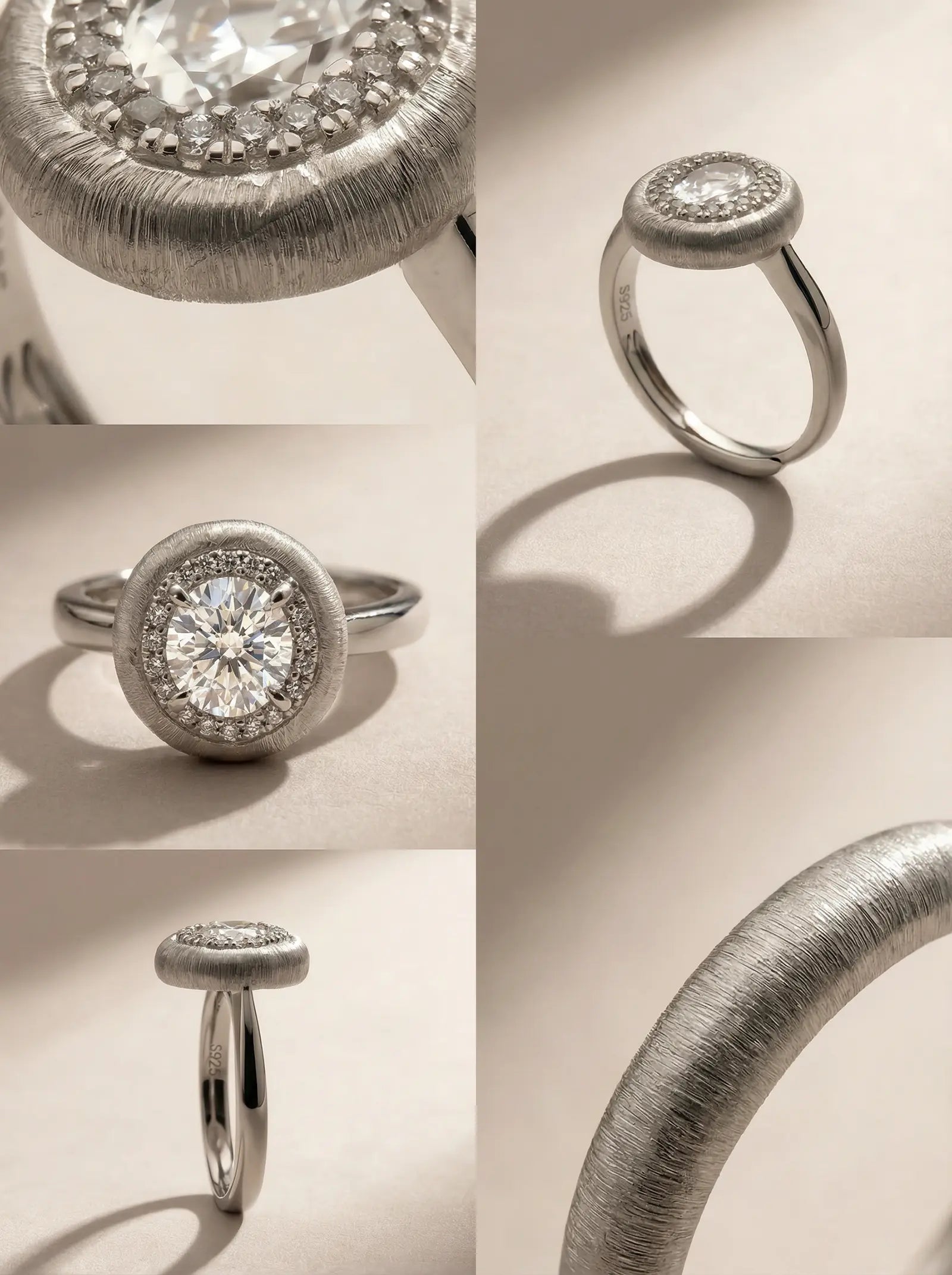 S925 Silver Brushed Oval Ring (Adjustable)