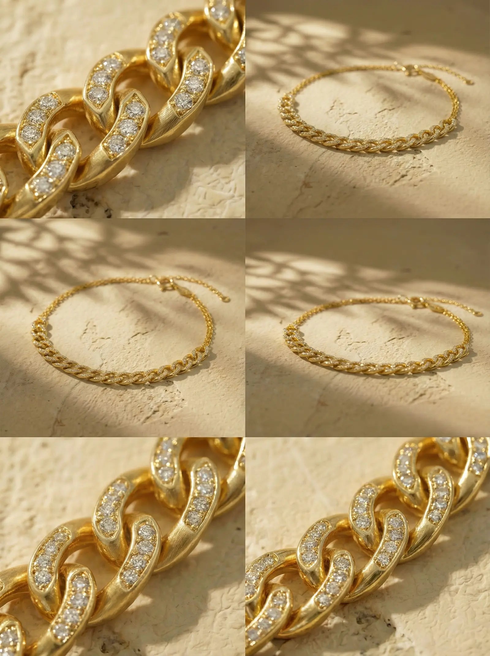 S925 Silver Pave Cuban Chain Bracelet (Gold Plated)