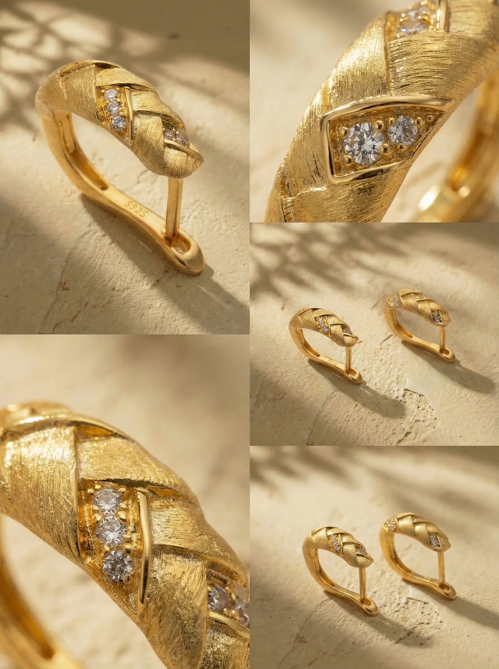 S925 Silver Wheat Woven Earrings