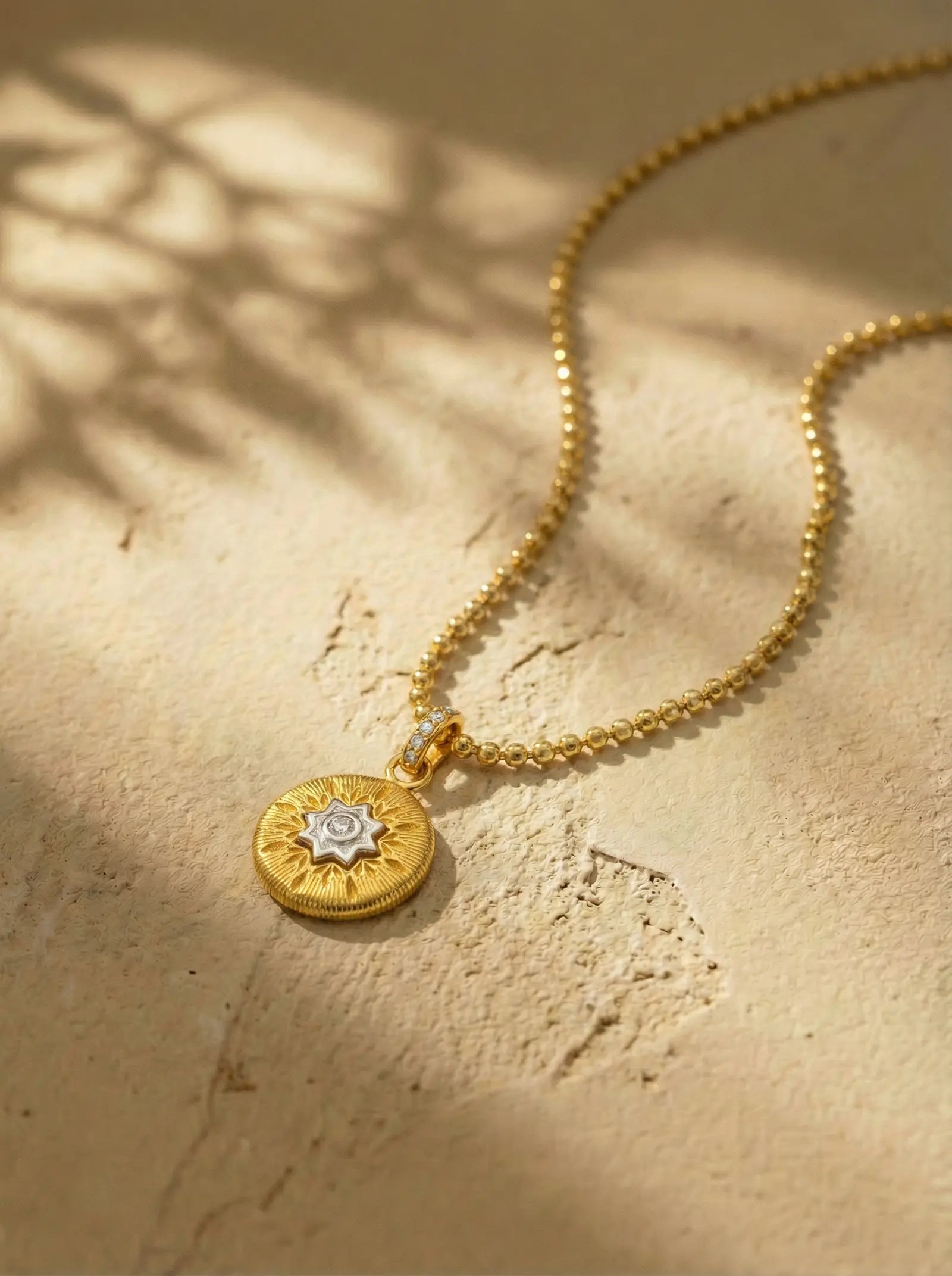 S925 Silver Brushed Eight-Pointed Star Necklace