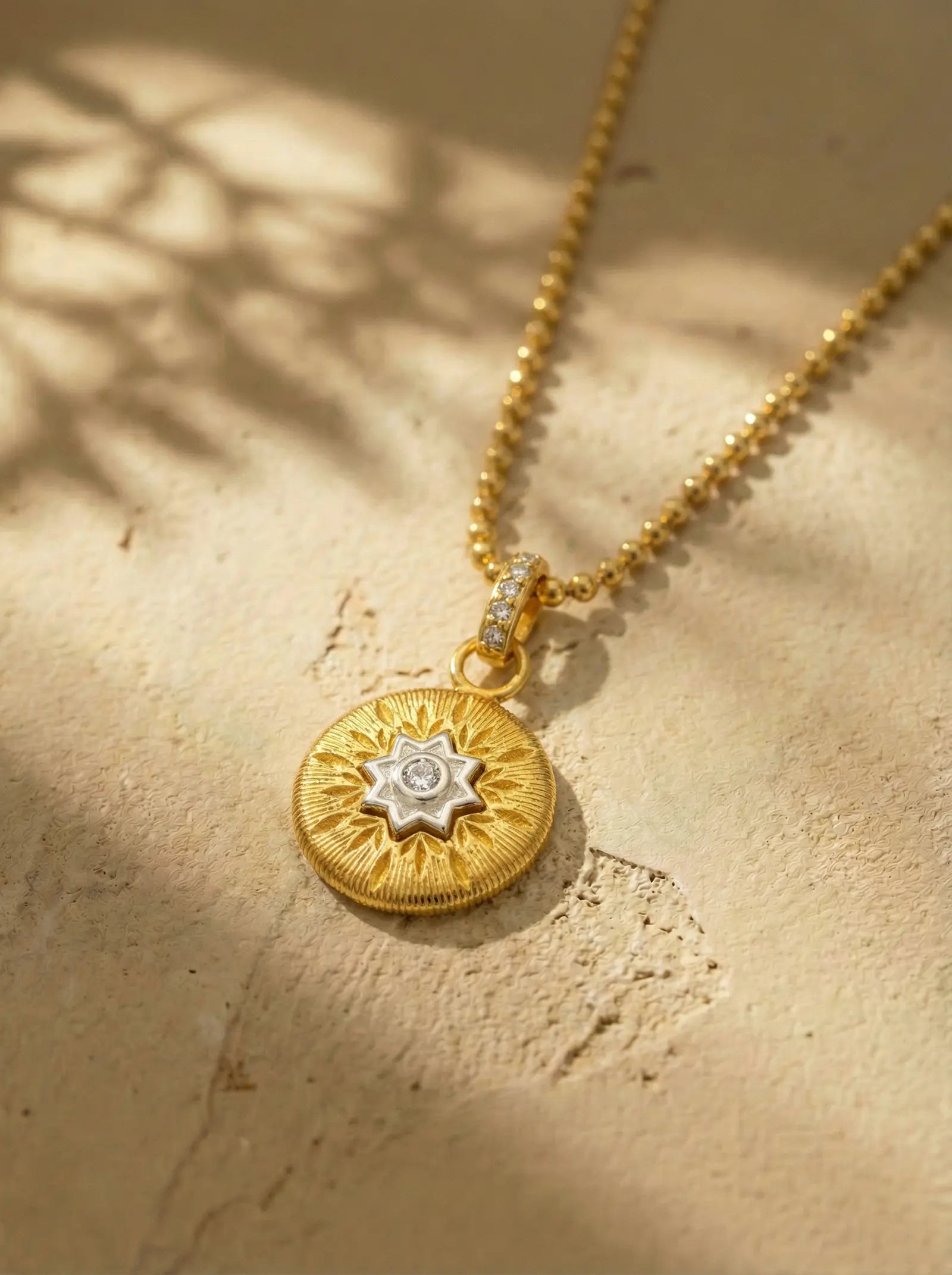 S925 Silver Brushed Eight-Pointed Star Necklace