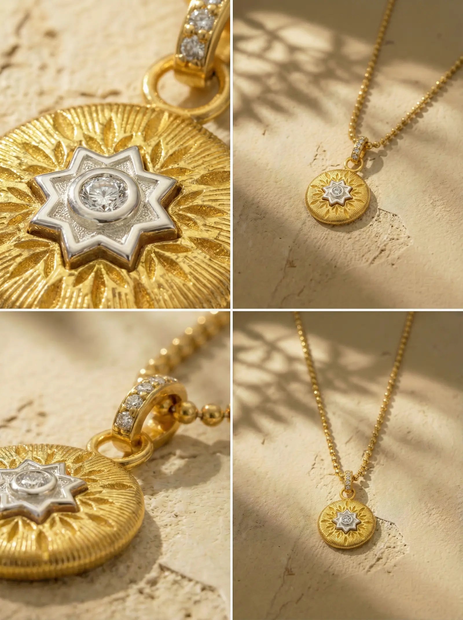 S925 Silver Brushed Eight-Pointed Star Necklace