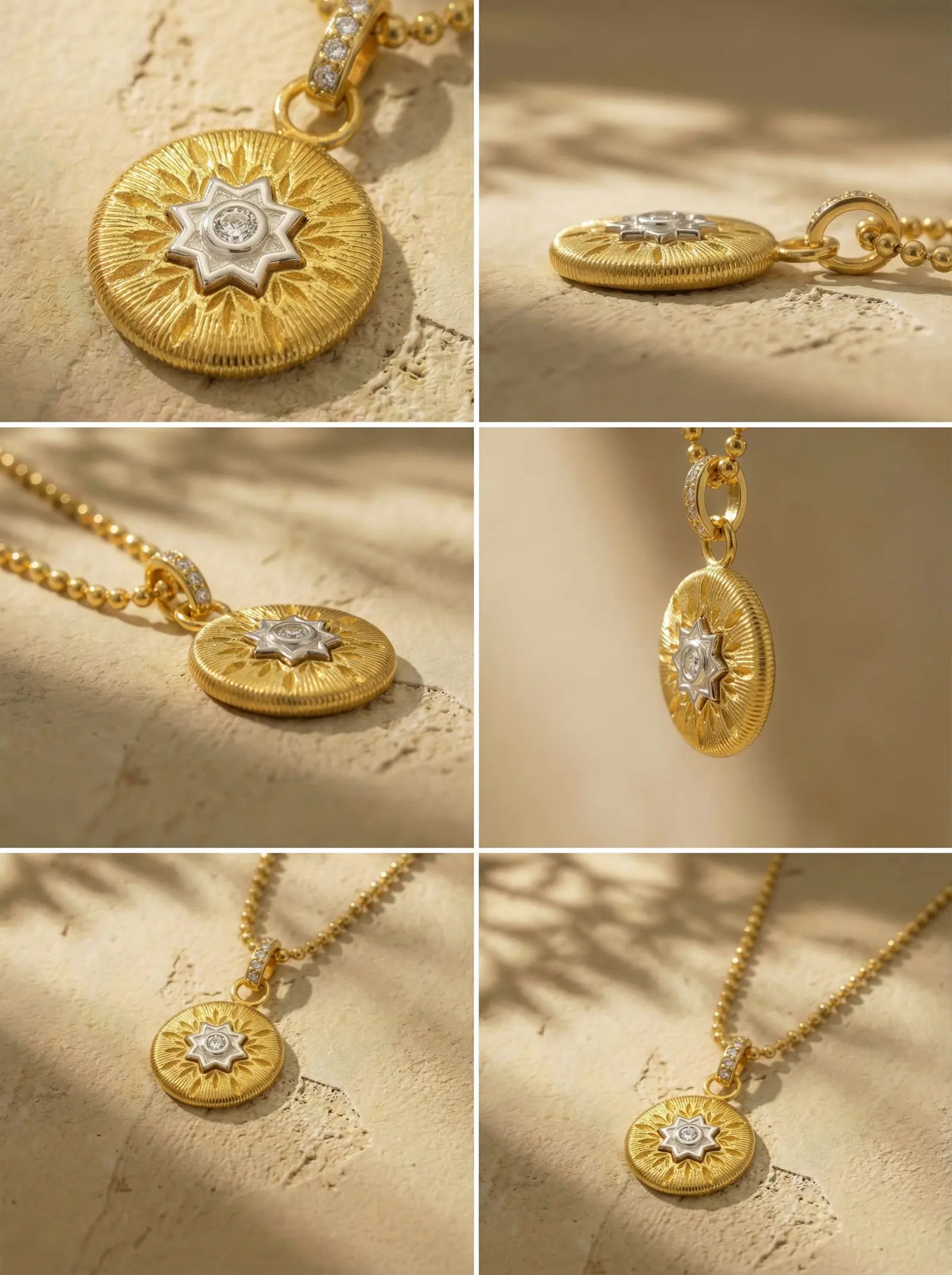 S925 Silver Brushed Eight-Pointed Star Necklace