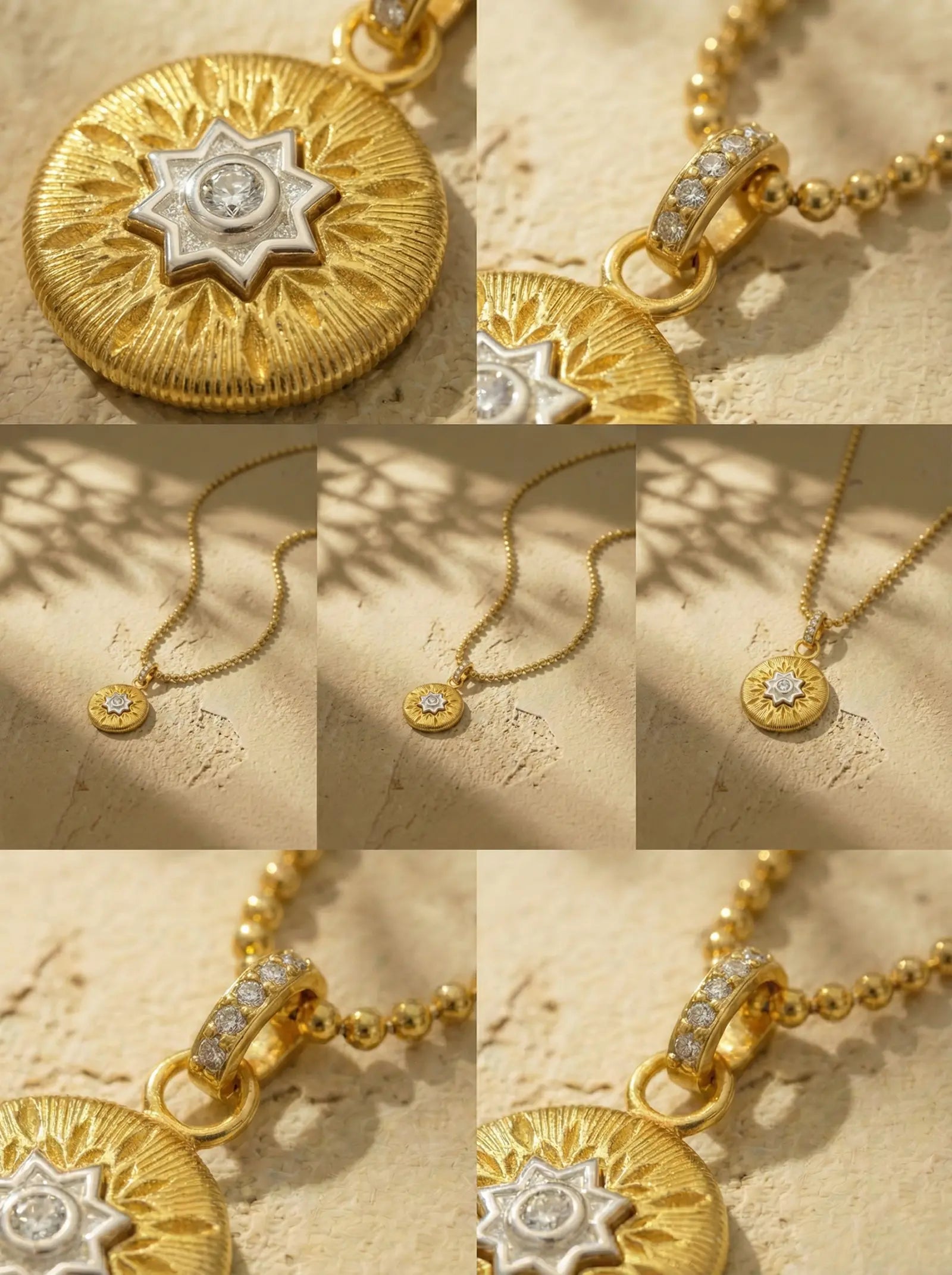 S925 Silver Brushed Eight-Pointed Star Necklace
