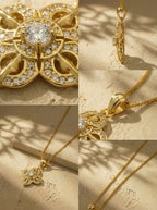 S925 Silver Vajra Four-Leaf Flower Necklace