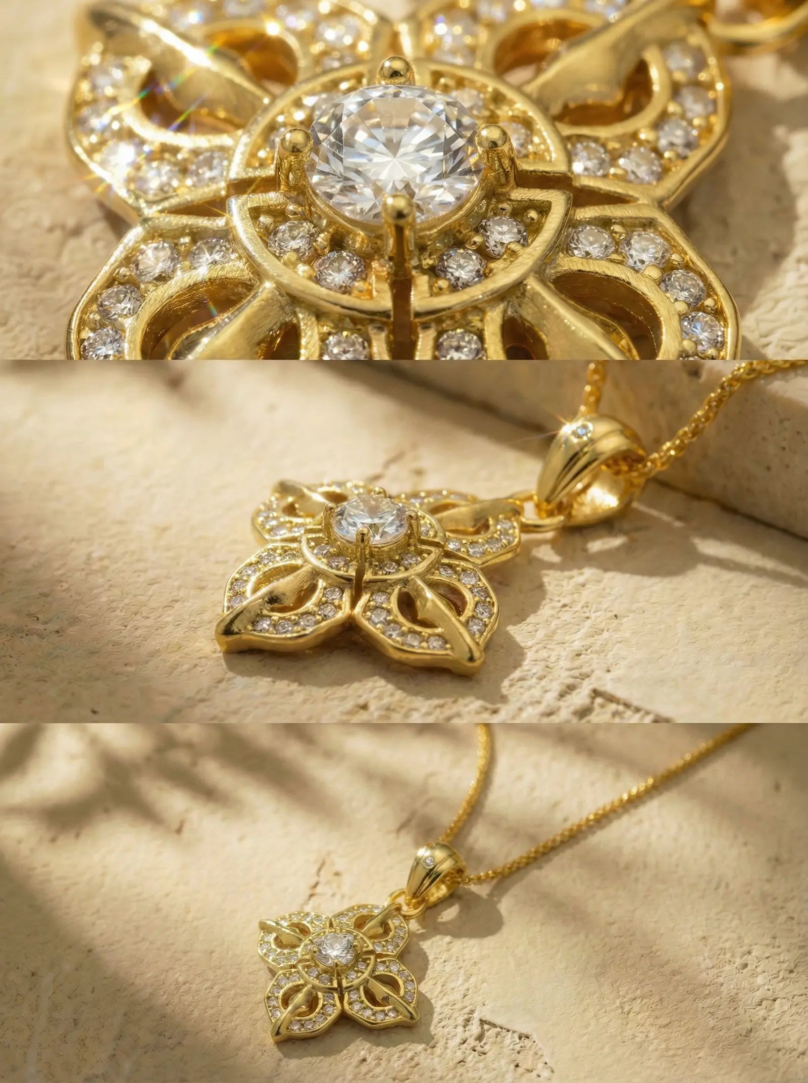 S925 Silver Vajra Four-Leaf Flower Necklace