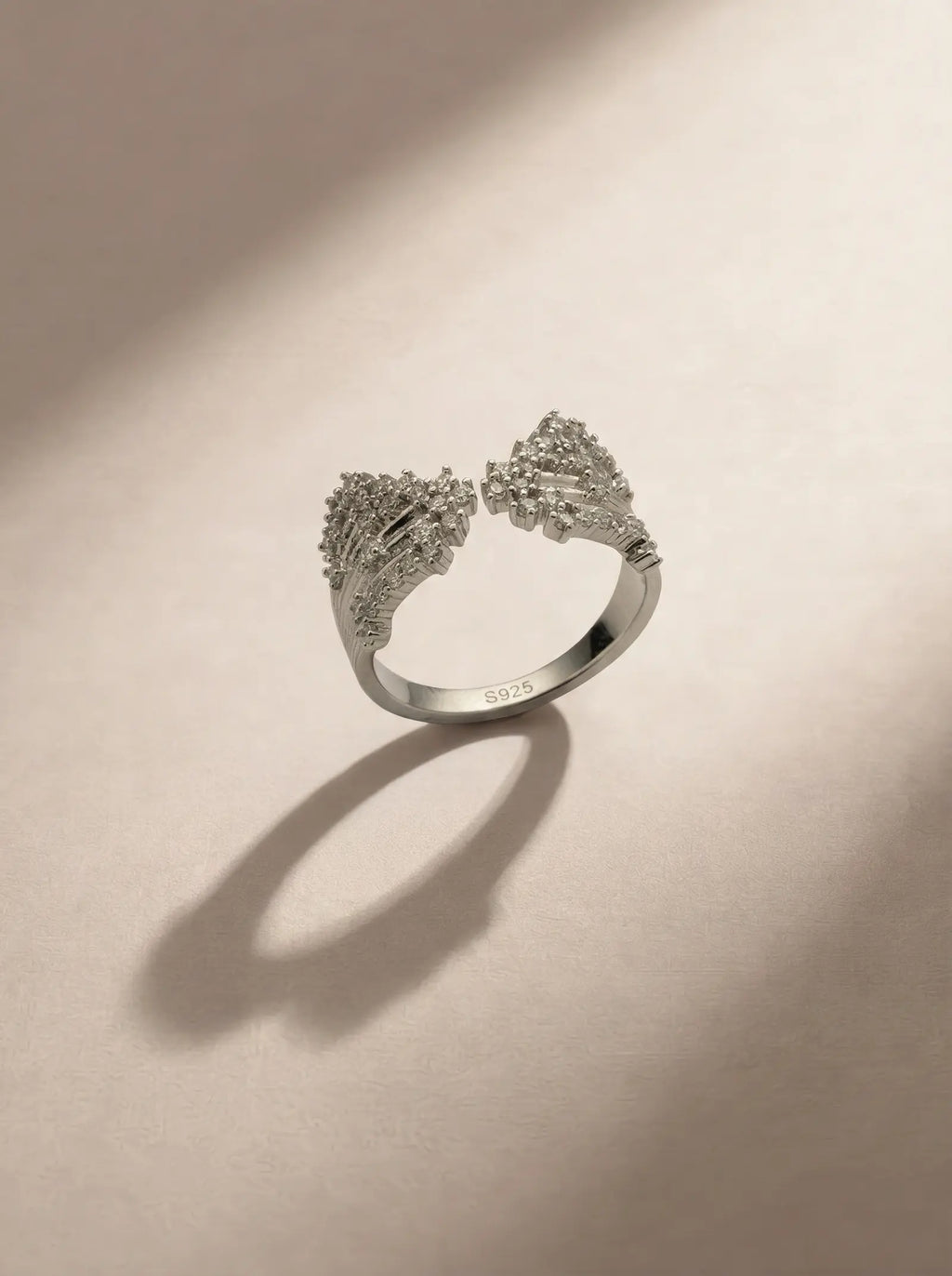 S925 Silver Stardust Textured Ring (Adjustable)