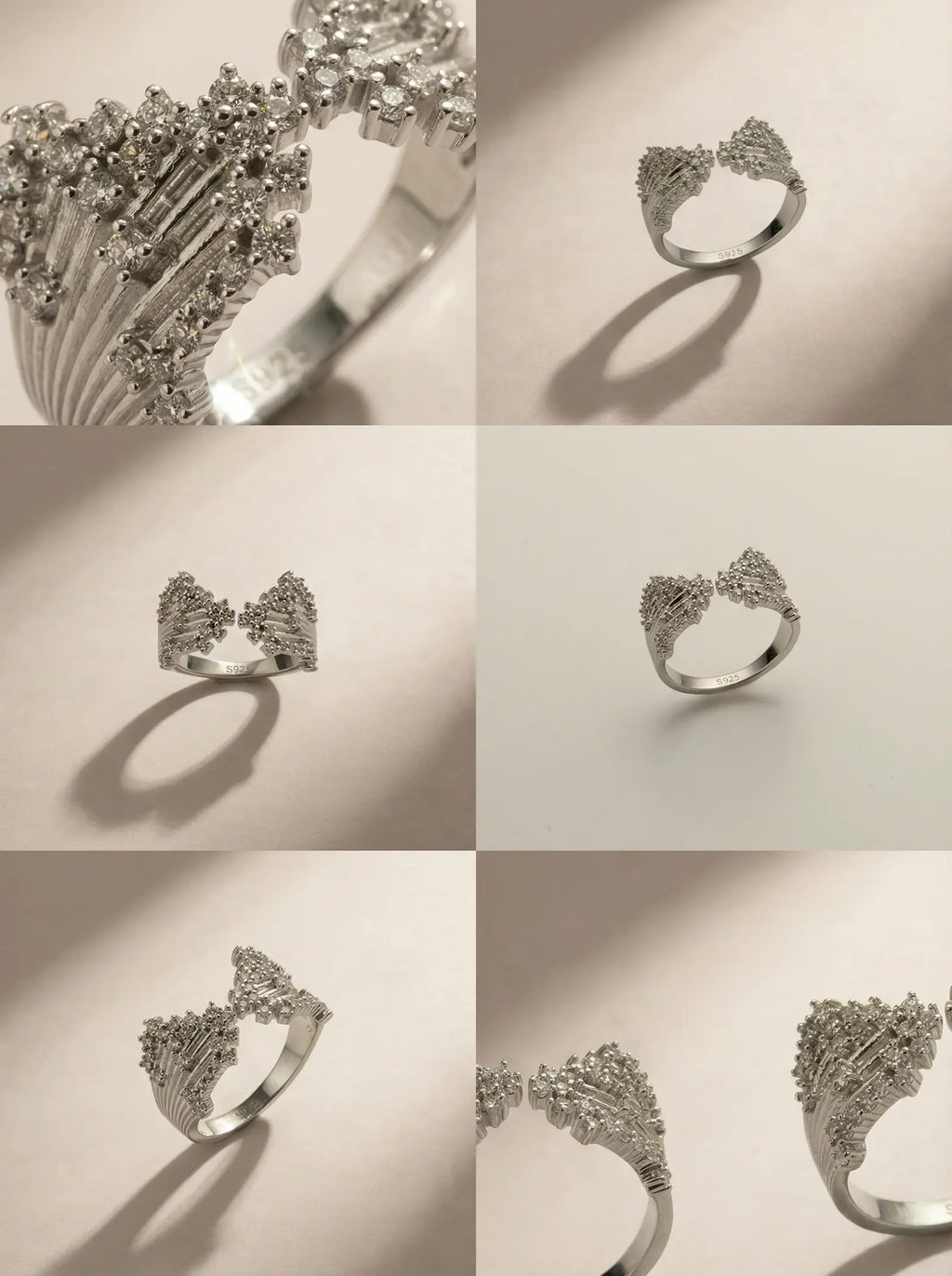 S925 Silver Stardust Textured Ring (Adjustable)