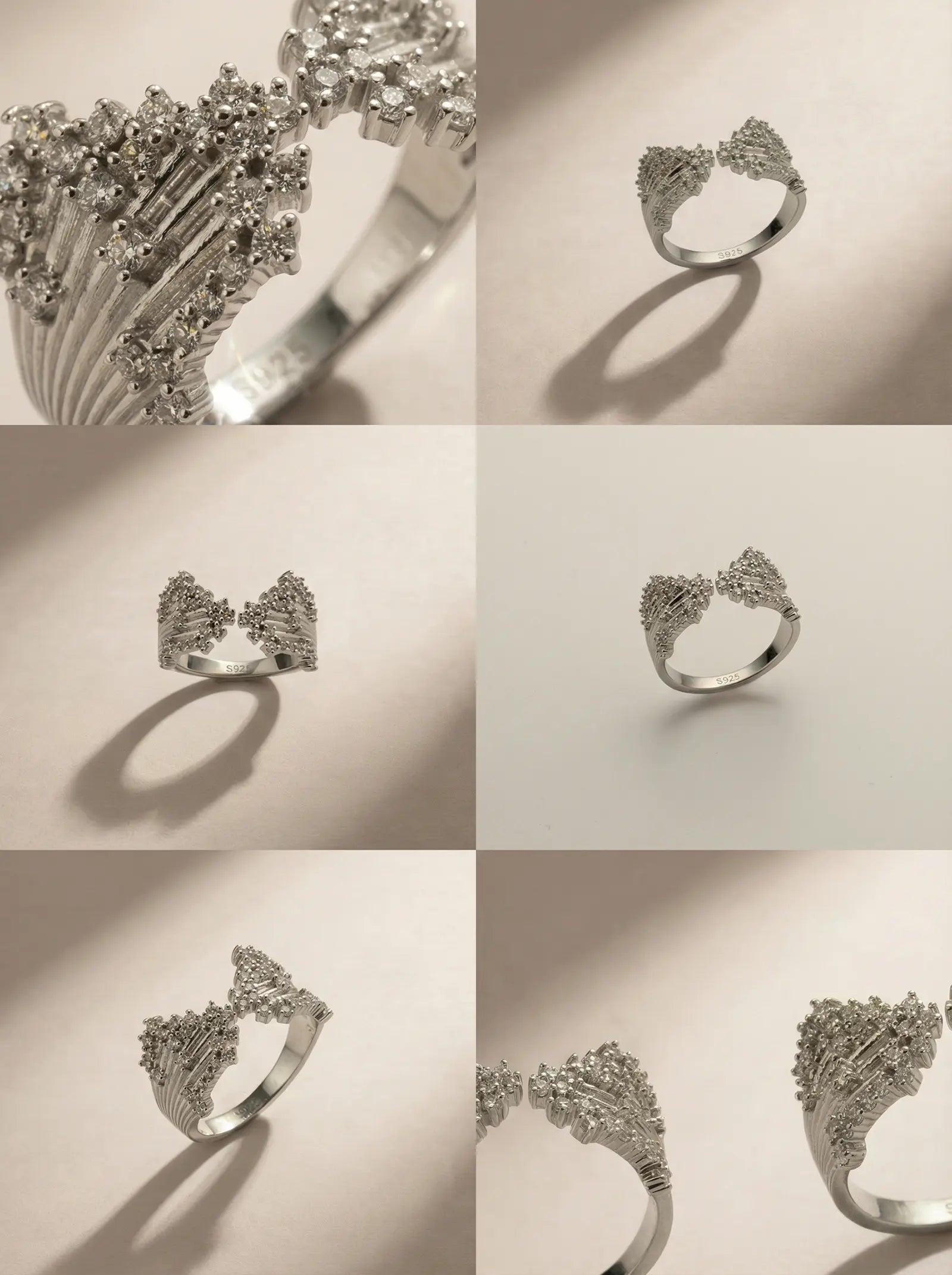 S925 Silver Stardust Textured Ring (Adjustable)