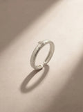 S925 Silver Satin Brushed Zircon Ring (Adjustable)