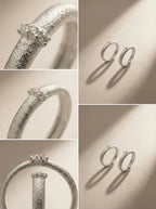 S925 Silver Satin Brushed Zircon Ring (Adjustable)