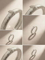 S925 Silver Satin Brushed Zircon Ring (Adjustable)