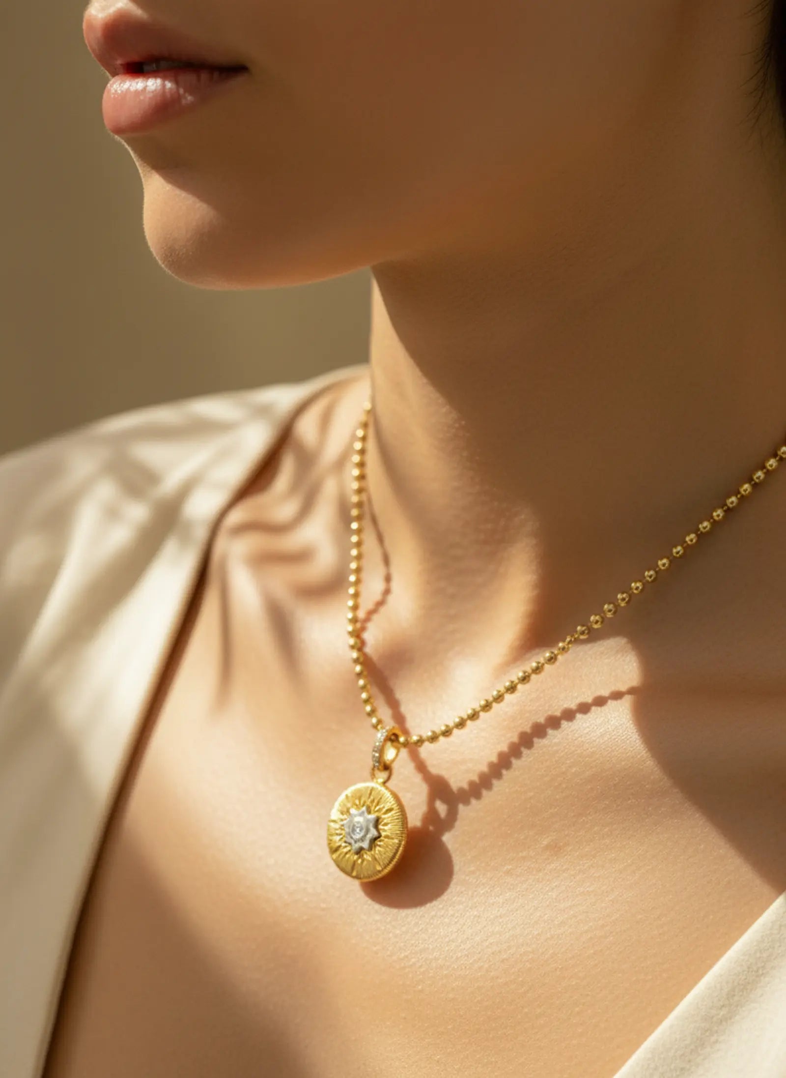 S925 Silver Brushed Eight-Pointed Star Necklace